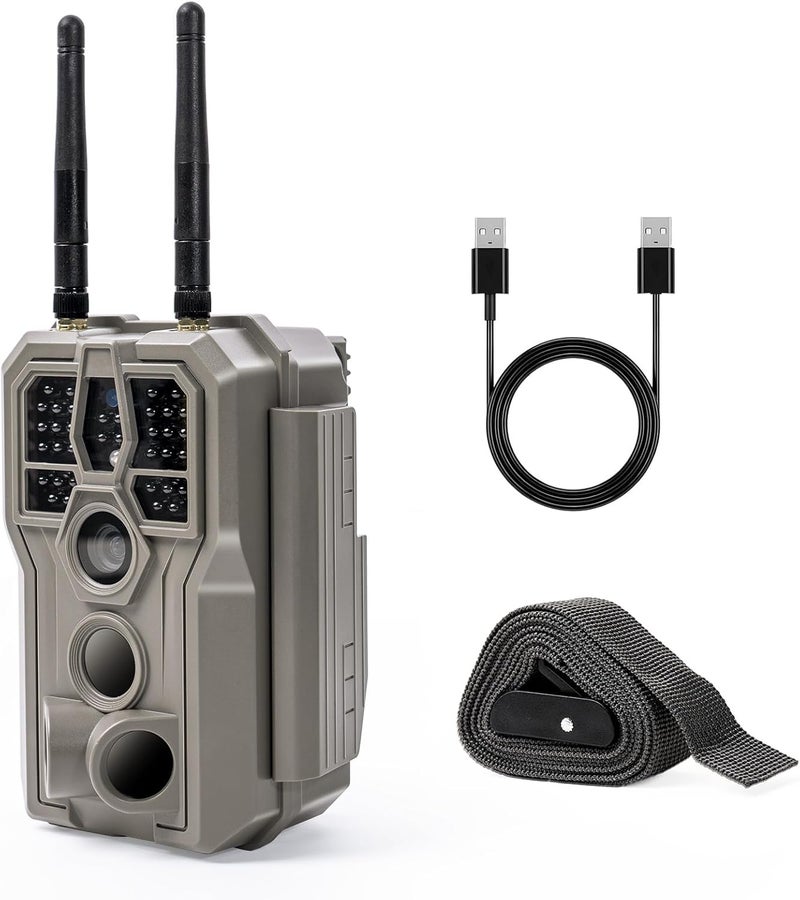 GardePro E8 2.0 WiFi Trail Camera (Non-Cellular), 4K Video & 64MP Photo, 165ft Long-Range Dual Antennas, Live View, No-Glow IR Night Vision, Motion Detection - Image 1